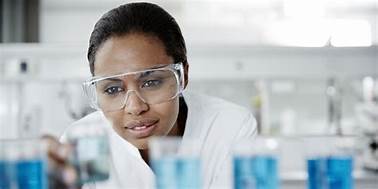 Woman in science health lab
